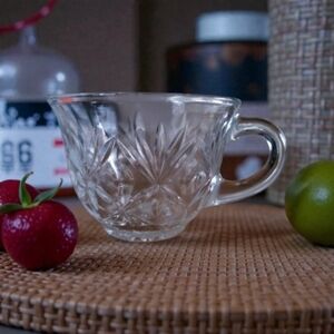 1 Vtg 60s Hazelware Heritage Punch Bowl Cup Thumbprint Hook Fan Star 5 OZ